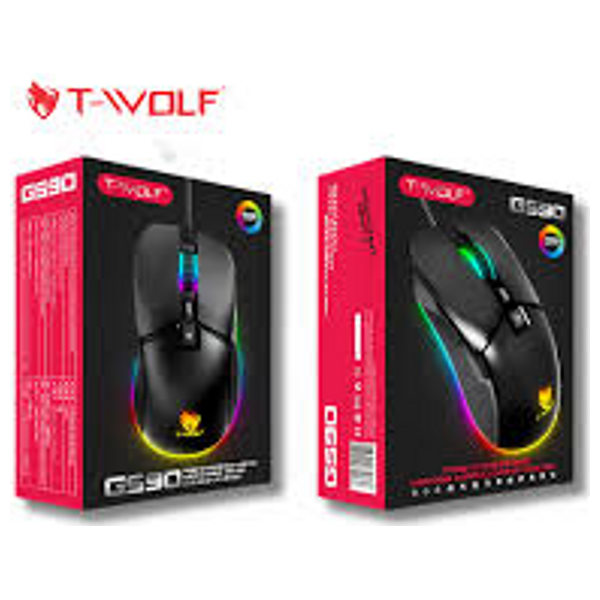 ماوس سلكي تي- ولف G590 - ار جي بي - 7 أزرار - 7200 نقطة في البوصة - أسود