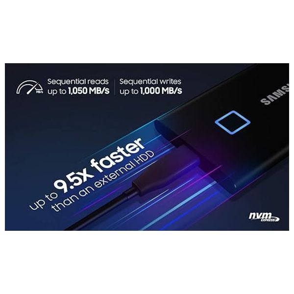 Samsung T7 Touch - SSD External Hard Disk - 1 TB - Black