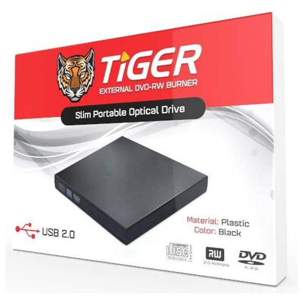  قارئ أقراص دي في دي خارجي تايغر TA-1002 - أسود 