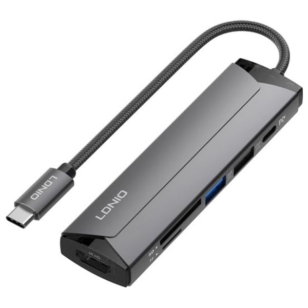  لدنيو DS-56H PD100W محطة توصل USB-C 5 في 1 - اللون رمادي 
