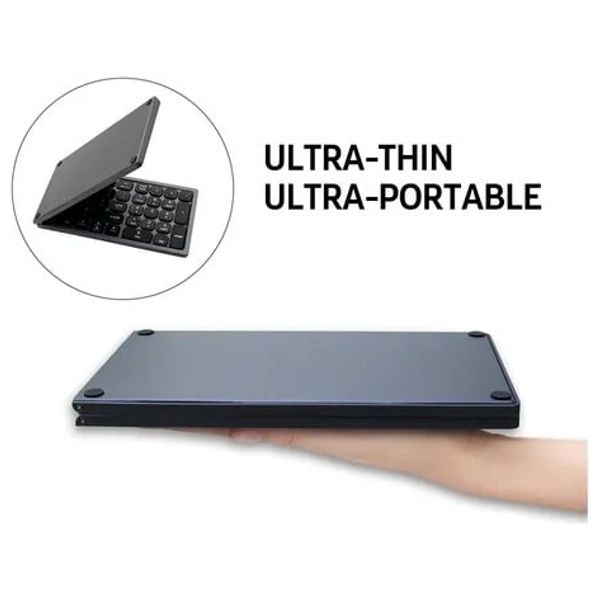  لوحة مفاتيح لاسلكية قابلة للطي من ديفيا -  بطارية بحجم 90 مللي امبير - مسافة اتصال تصل الى 10 متر - اسود 