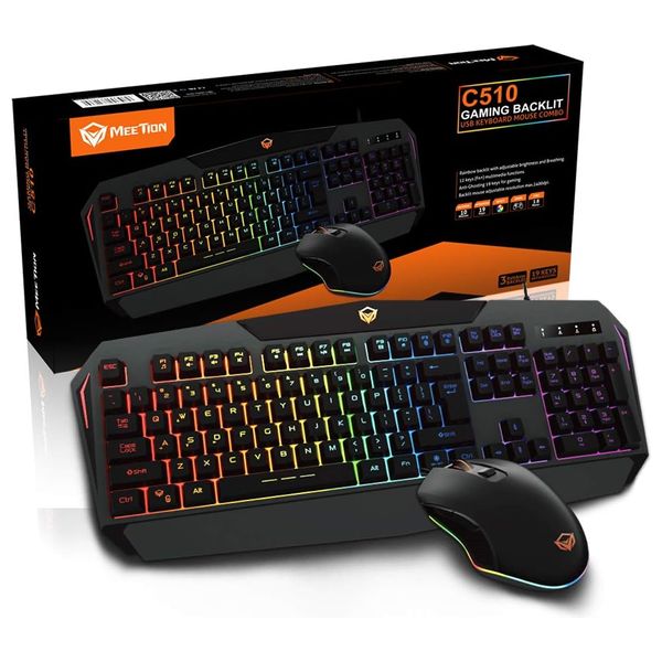  Meetion C510 - Gaming Keyboard and Mouse Combo - 1.8m - Black 