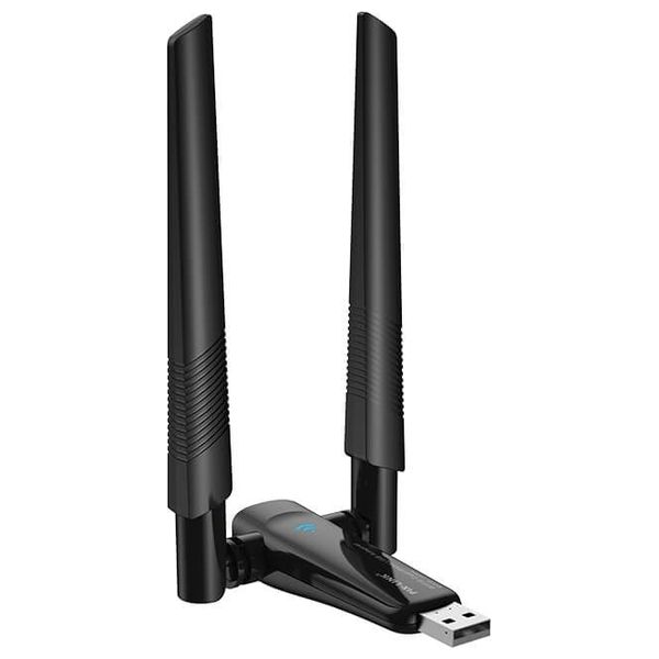  محول واي فاي يو اس بي من بيكس لينك - AX1800 - ثنائي النطاق 2.4 كيكاهرتز و5 كيكاهرتز - معيار واي فاي 6 - هوائيات خارجية عالية القوة - اسود 