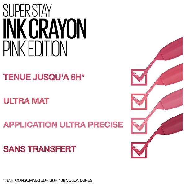  Maybelline Superstay Matte Ink Crayon Longlasting Lipstick, 85 - Pink 