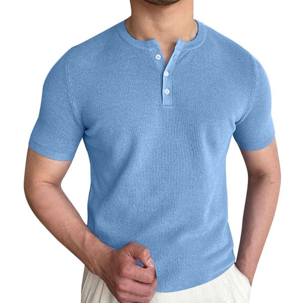  Sinransinya Men's T-shirt Short Sleeve - Blue 