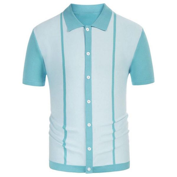  Sinransinya Men's Shirt Short Sleeve - Blue 