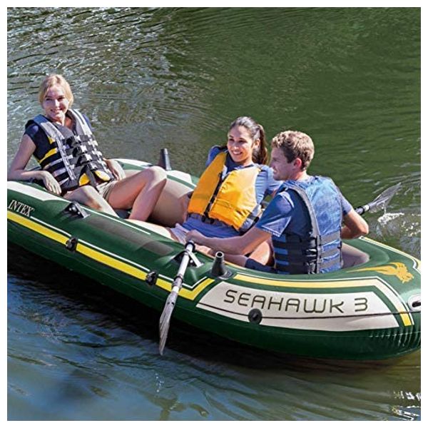  Intex 68380 - Seahawk 3 Inflatable Boat Set with Oars - 3 Person 