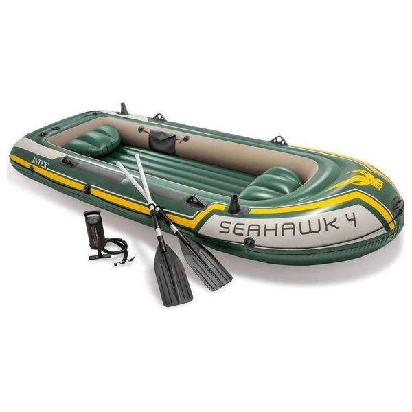  Intex 68351 - Seahawk 4 Inflatable Boat Set with Oars - 4 Person 