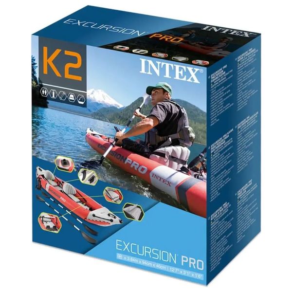 Intex 68303 - Excursion Pro K1 Inflatable Boat Set with Oars - 1 Person 