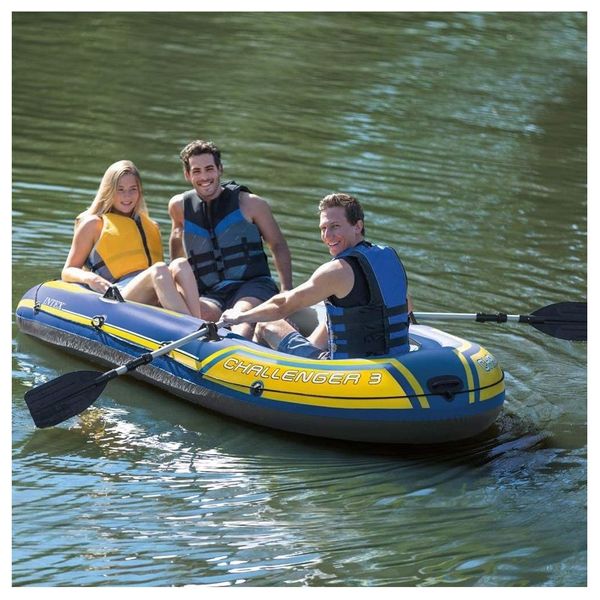  Intex 68370 - Challenger 3 Inflatable Boat Set with Oars - 3 Person 