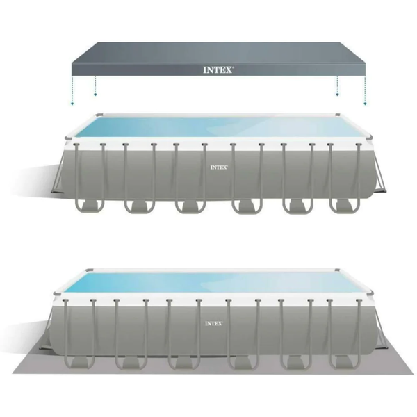Intex 26364 - Ultra XTR Frame Rectangular Pool Set With Sand Filter Pump - Gray