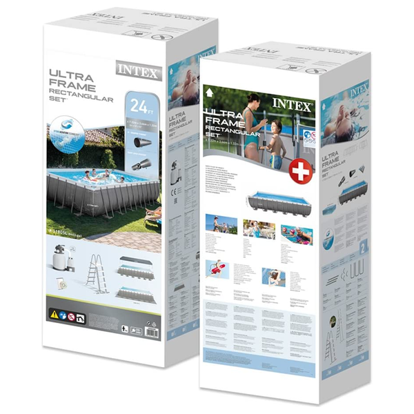  Intex 26364 - Ultra XTR Frame Rectangular Pool Set With Sand Filter Pump - Gray 