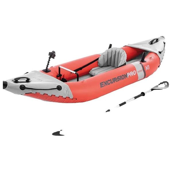  Intex 68303 - Excursion Pro K1 Inflatable Boat Set with Oars - 1 Person 