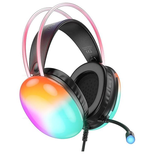 سماعة حول الأذن سلبريت W109Plus - اضاءة RGB - تقليل الضوضاء - اسود