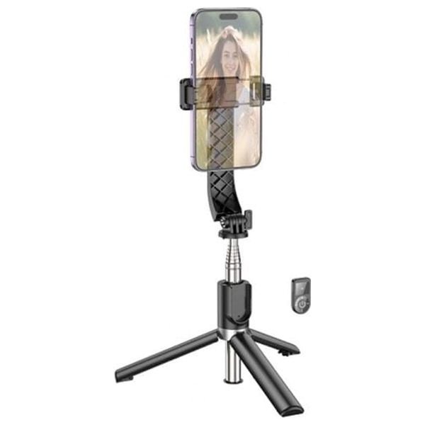 عصا سيلفي مع حامل ثلاثي هوكو - K20 - بلوتوث 4.2 - اسود