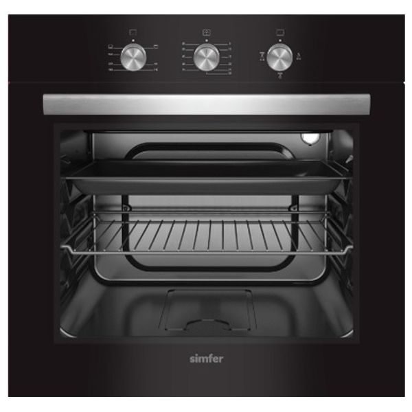 Elryan Simfer B6002FGRB Built In Gas Oven 60L Black