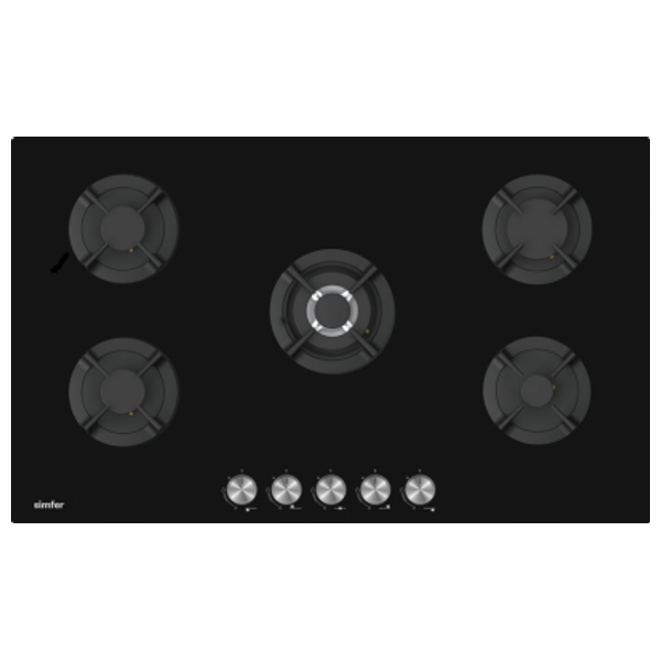  طباخ داخلي غازي سمفر - H9505NGSSP - اسود - مشاعل 