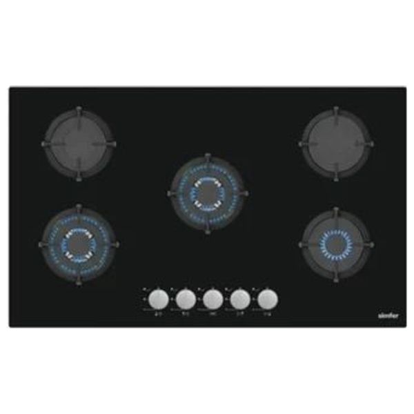  طباخ داخلي غازي سمفر - H9505NGSSP - اسود - مشاعل 