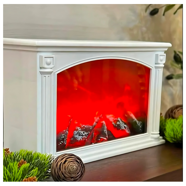 Tethkar A1-2 - Fireplace Lantern Flame Effect - White