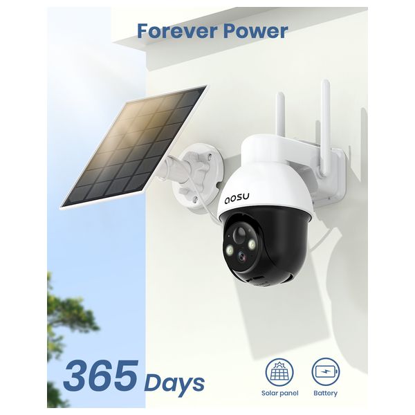  كاميرا مراقبة خارجية تعمل بالطاقة الشمسية اوسو - 41-12 - ابيض 