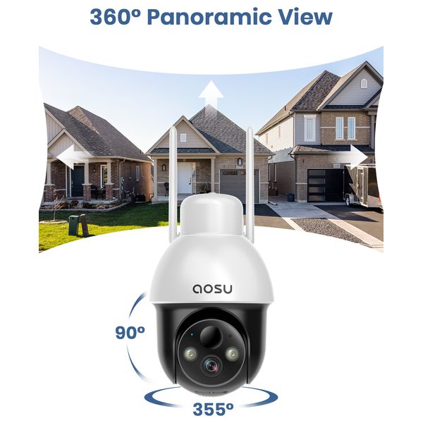  كاميرا مراقبة خارجية تعمل بالطاقة الشمسية اوسو - 41-12 - ابيض 