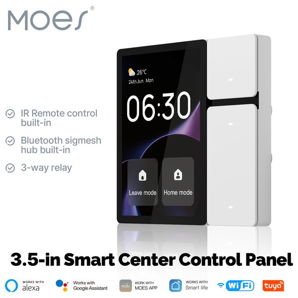 Moes Smart Touch Screen for Devices Compatible with Tuya Smart App - TPP06 - White 