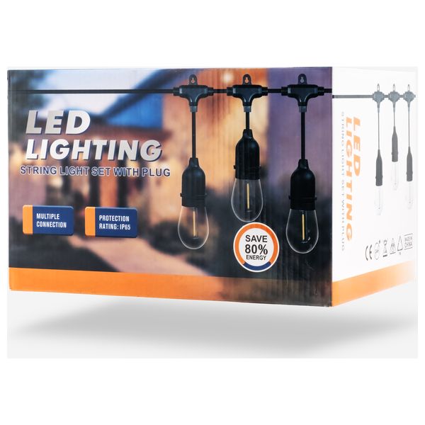 String light bulbs umbrella style - 5M - Black