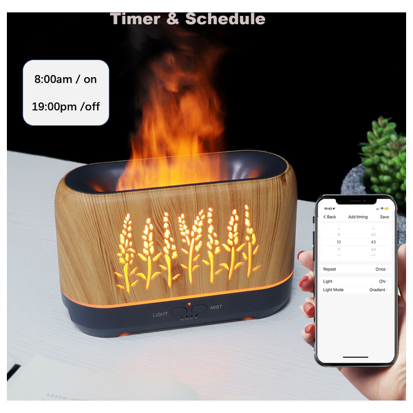  GSTAR Smart Incense Burner with Flame Color Lighting - Wood 