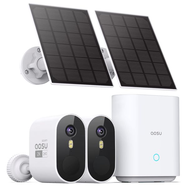  AOSU C7P-2H - SolarCam Pro System 2 Pack Kit - White 