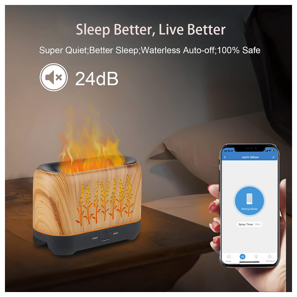 GSTAR Smart Incense Burner with Flame Color Lighting - Wood 