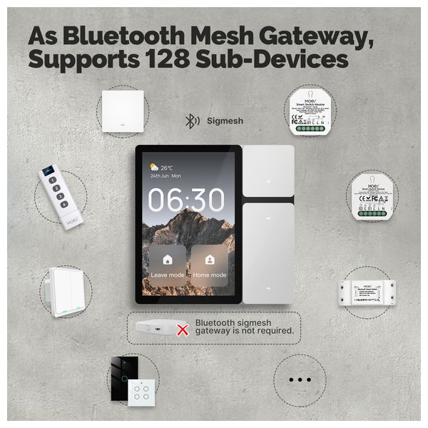  Moes Smart Touch Screen for Devices Compatible with Tuya Smart App - TPP06 - White 