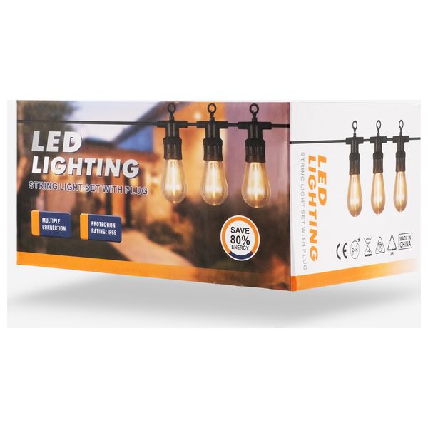String light bulbs umbrella style - 5M - Black