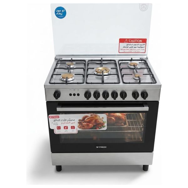  Fresh 2503GC-147708 - Gas Cooker - 90 × 60 cm - 5 Burners - Stainless Steel 