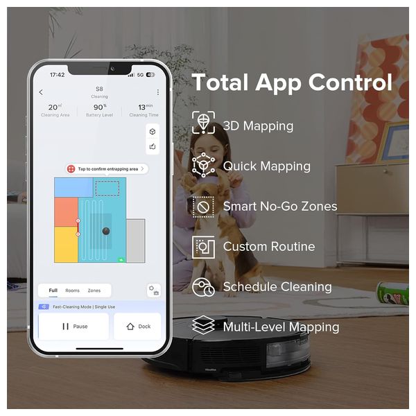  Roborock S8 - Robot Vacuum Cleaner - Black 