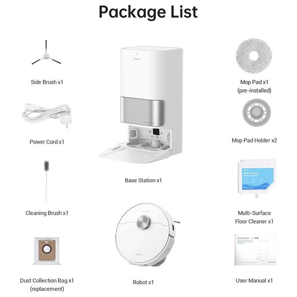  Dreame 6973734683716 - Robot Vacuum Cleaner - White 
