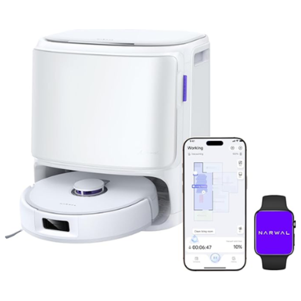  Narwal Freo-Z101 - Smart Robot Vacuum Cleaner - 15000 Pa - DualFlow Anti-Tangle System - Auto-Empty Dock - White 