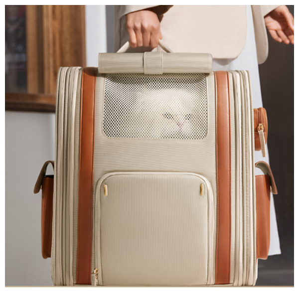 حقيبة ظهر للحيوانات الأليفة موفا PB10 برو - نظام تهوية ثلاثي - أقصى وزن للحيوان الأليف 8 كجم - أبيض