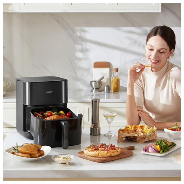 قلاية هوائية موفا - سعة 6.3 لتر - قدرة 1800 واط - FD10Pro  - أسود