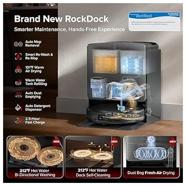  Roborock Saros20 - Robot Vacuum and Mop - 36000Pa - Black 