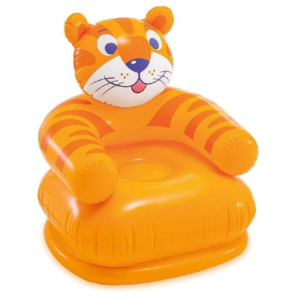  Inflatable Tiger-Shaped Children's Chair - Yellow 