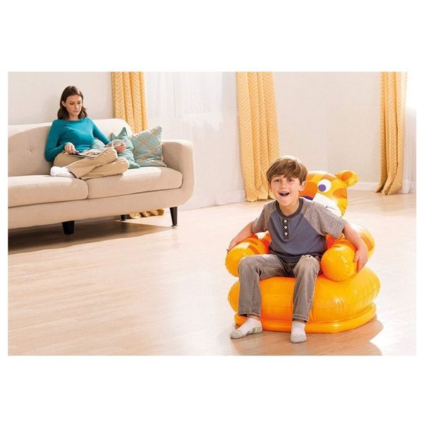  Inflatable Tiger-Shaped Children's Chair - Yellow 