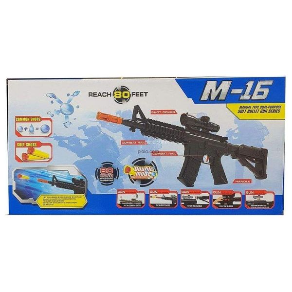  Kids M-16 Gun Toy - Black 