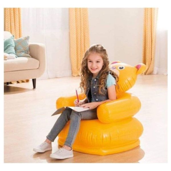  Inflatable Bear Children's Chair - Yellow 