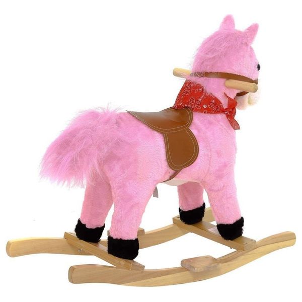  Children's Wooden Rocking Horse - Pink 