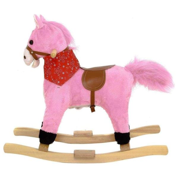  Children's Wooden Rocking Horse - Pink 