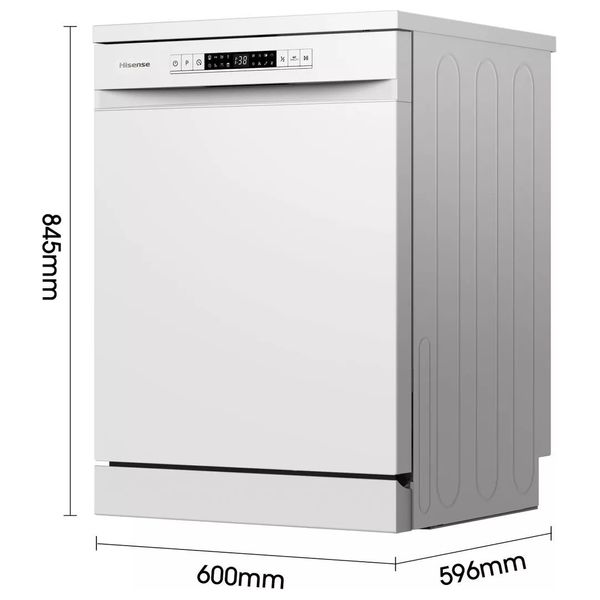 Hisense HS623E91W - Freestanding Dishwasher - 15 Set - 8 Programs - White
