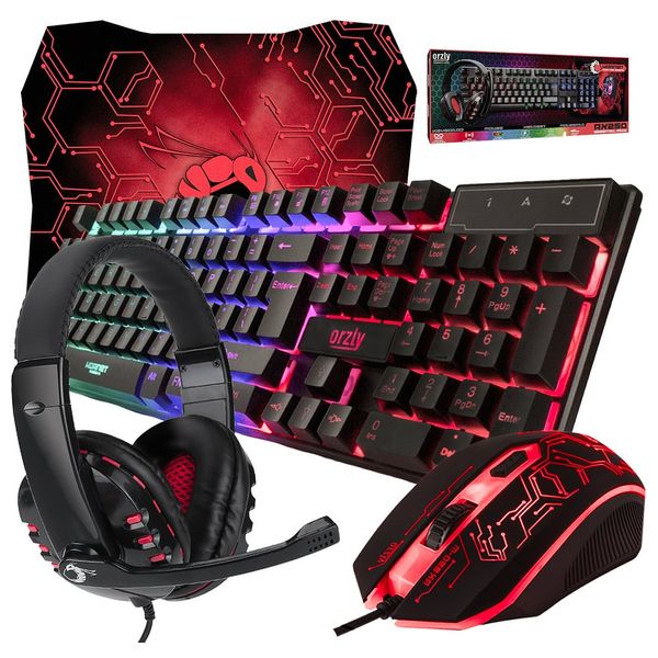  مجموعة لوحة المفاتيح والفأرة السلكية وسماعات الرأس وماوس باد اورزلي - Or-rbh 