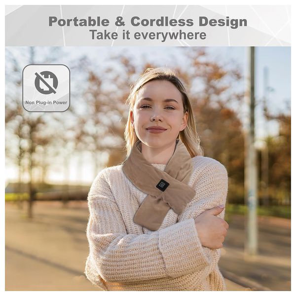  وشاح تدفئة ذكي قابل للشحن - بني 
