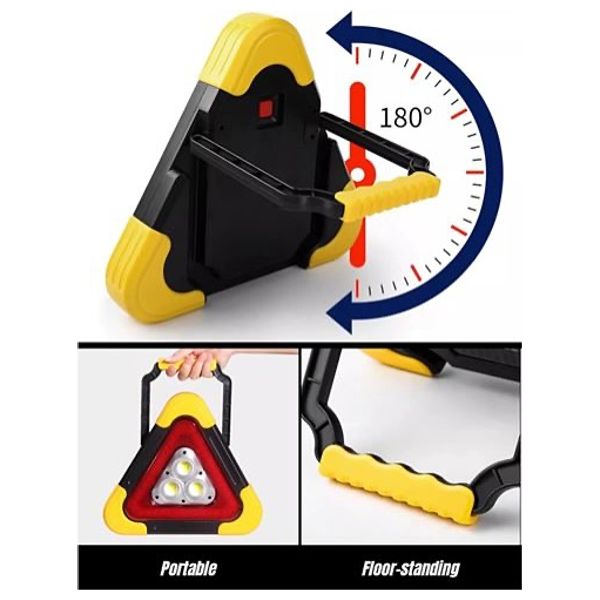 مصباح مثلث للطوارئ يعمل بالطاقة الشمسية والشحن ابيون - multifunctional - اصفر فاتح