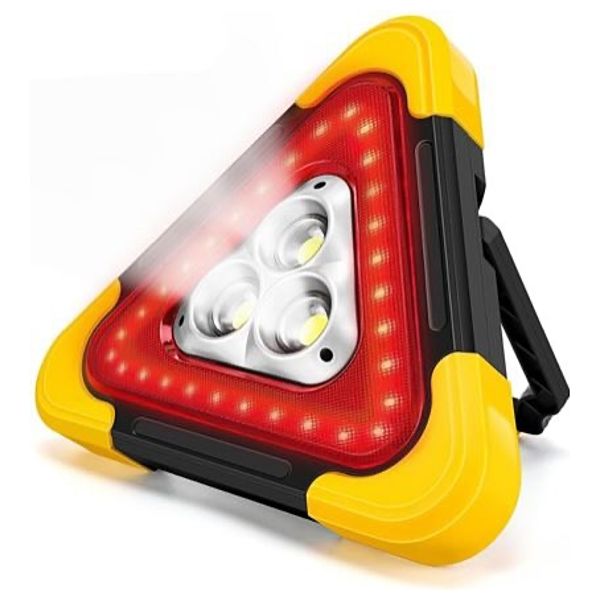 مصباح مثلث للطوارئ يعمل بالطاقة الشمسية والشحن ابيون - multifunctional - اصفر فاتح